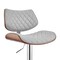 Armen Living Leland Adjustable Gray Faux Leather and Chrome Finish Bar Stool LCLEBAWAGR - alternate 5